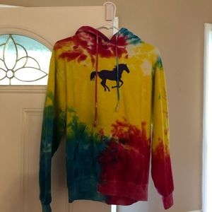 Tie dye Horse Hoodie size small